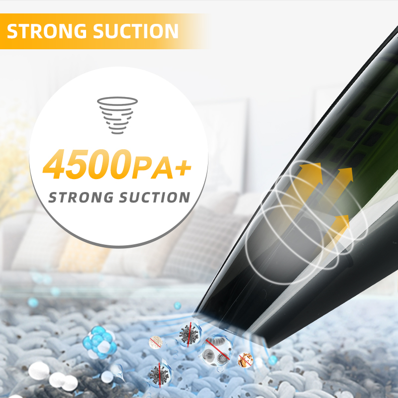 LX-CVC-BL 4500Pa USB Rechargeable Handheld Vacuum Cleaner – Cordless Mini Vacuum with Brush, Crevice Tool & Hose