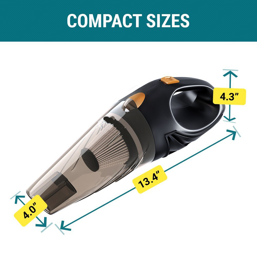 LX-VC-BL Portable Car Vacuum Cleaner (High Power with HEPA Filter) - Multi-Functional Interior Cleaning Kit