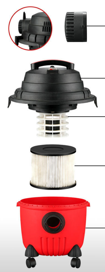 Multi-Function Wet and Dry Barrel Vacuum Cleaner with HEPA Filter for Home & Industrial Use