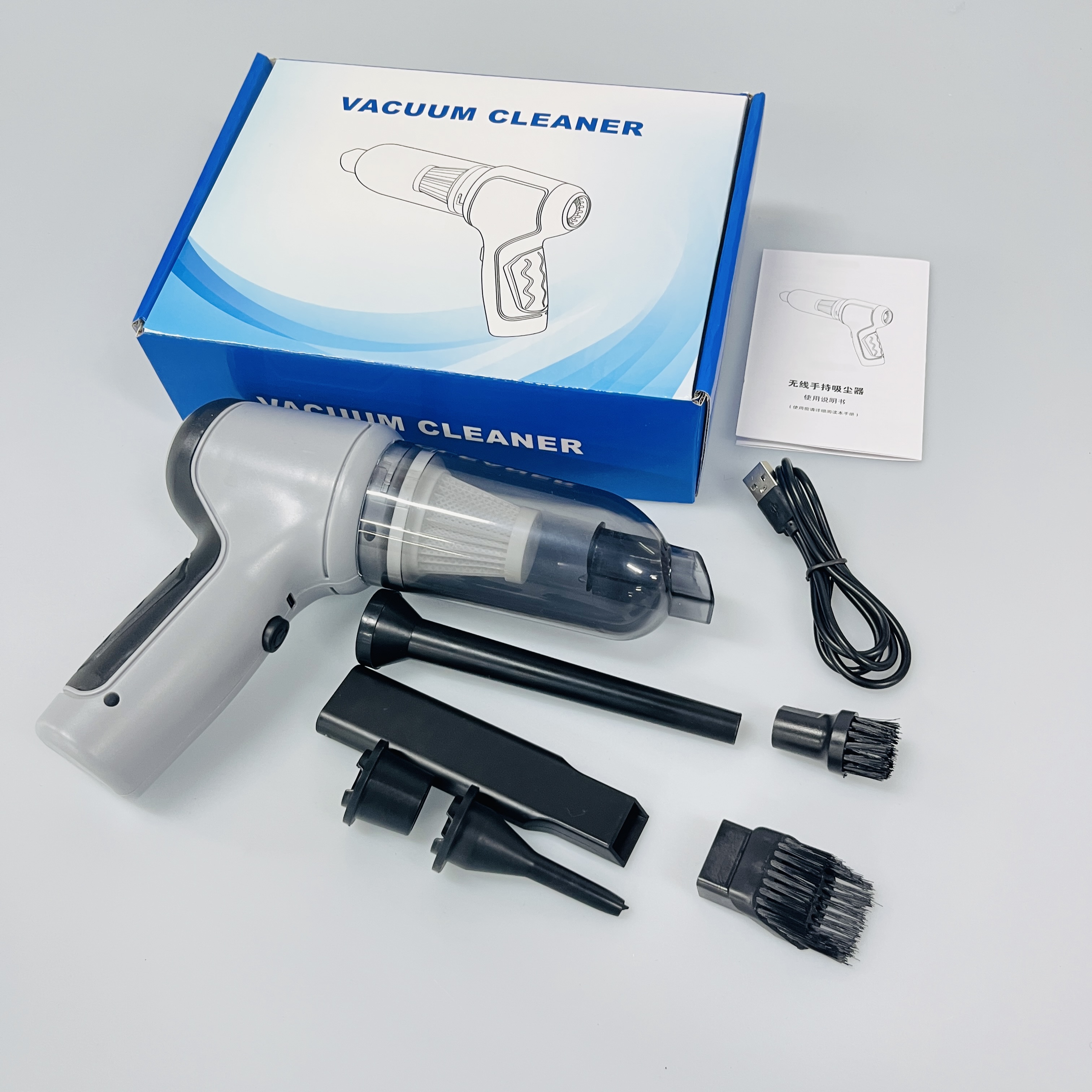 3-in-1 Mini Brushless Car Vacuum Cleaner with Blowing & Pumping Function