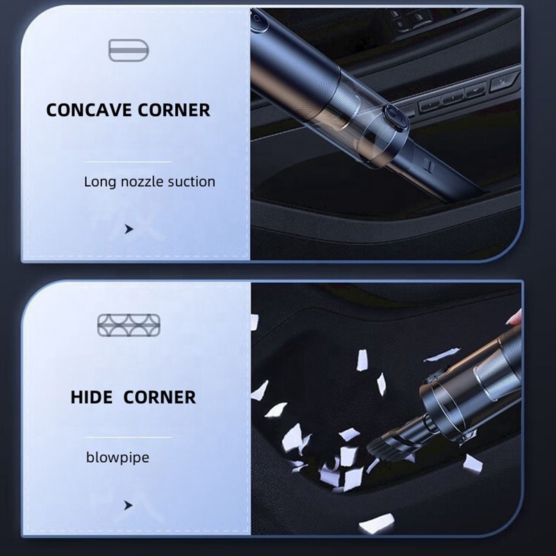 3-in-1 Portable Wireless Mini Vacuum Cleaner with LCD Display – Suction, Blow, Inflate & LED Light