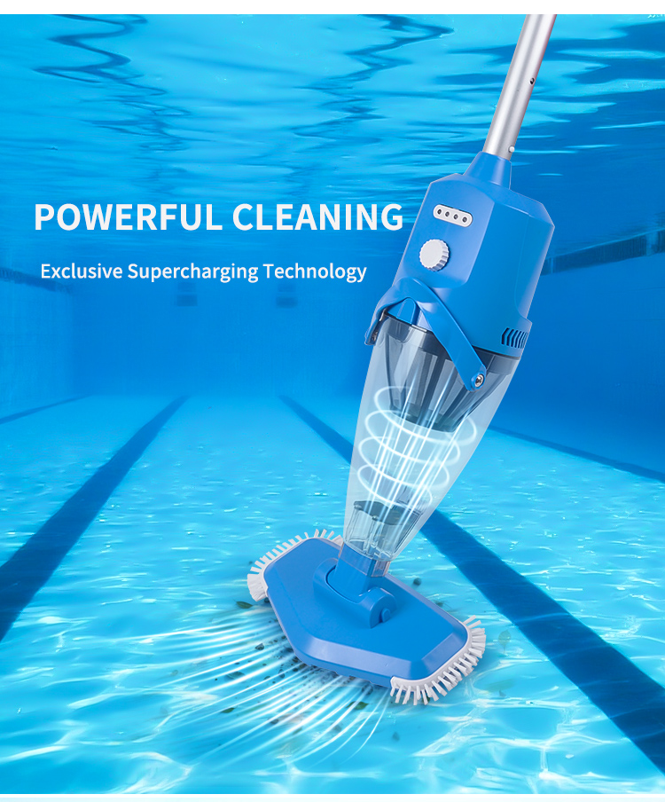 Lightweight Blue Handheld Vacuum High Volume & High Efficiency Pool Cleaning Tool & Accessory for Swimming Pools