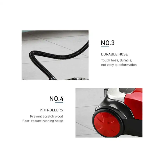 LX-WVC-2000W Canister Vacuum Cleaner – 23KPa Suction, HEPA Filter, Dust Bag System, Multi-Surface Cleaning