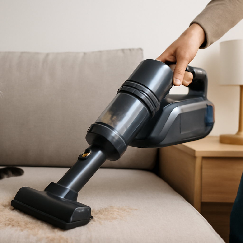 J12 Cat-Owners Use Lightweight Cordless Vacuum Cleaner for Multi-Surface Cleaning