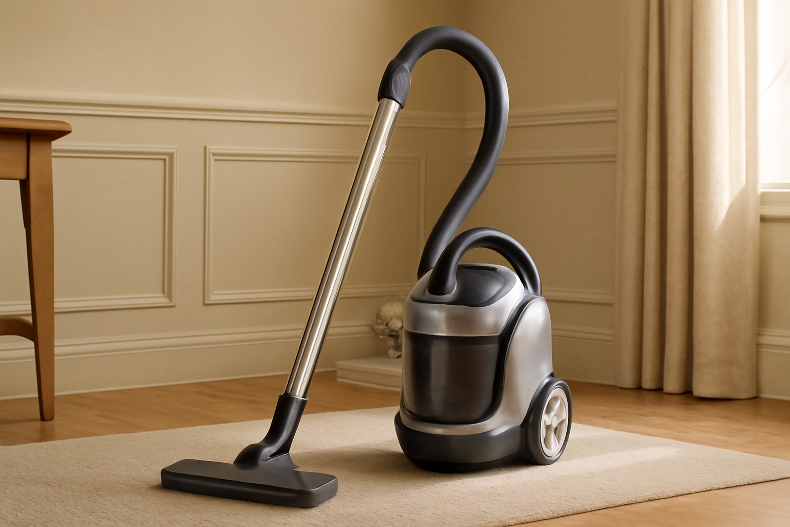 Home Canister Vacuum Cleaner – Silent Cyclonic Vac with Large Wheels, HEPA Filtration, and Compact Design J13