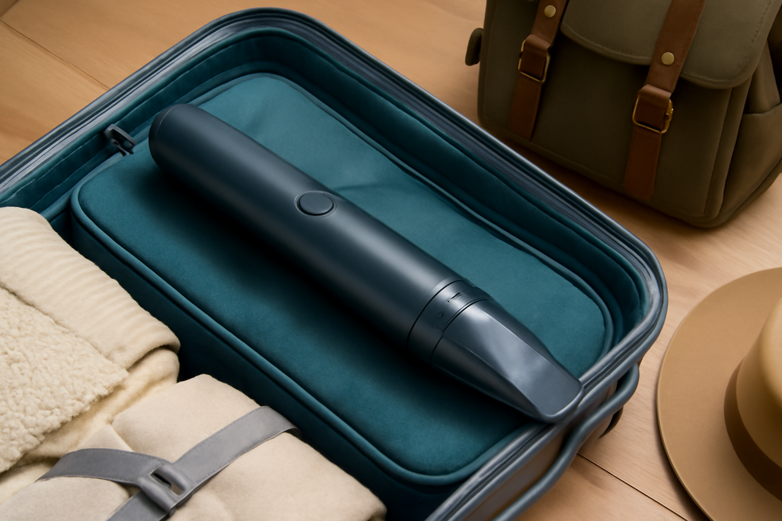 J2 Portable Cordless Travel Vacuum Cleaner | Mini Handheld for Suitcase & Car | Lightweight and High Suction