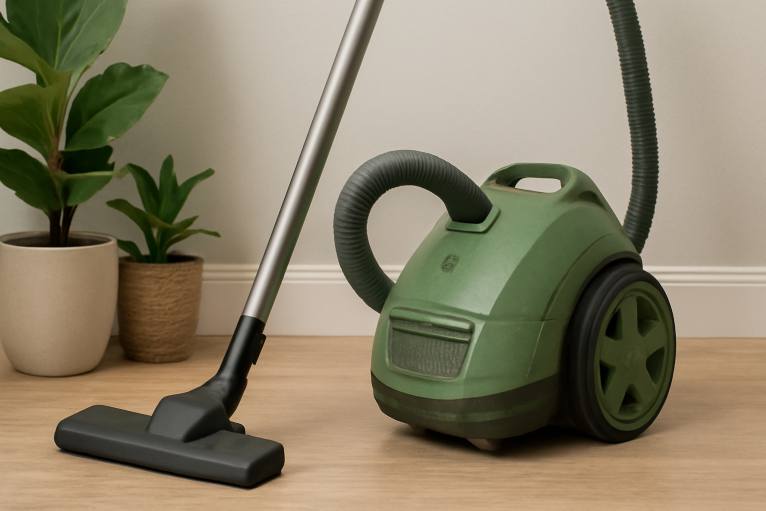 J5 Eco-Friendly Canister Vacuum Cleaner - Quiet, HEPA, High Suction, Green Design