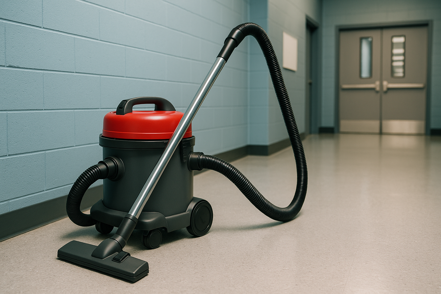 J8 Commercial Canister Vacuum – Red-Top Utility Vacuum Cleaner for Hallway and Facility Use