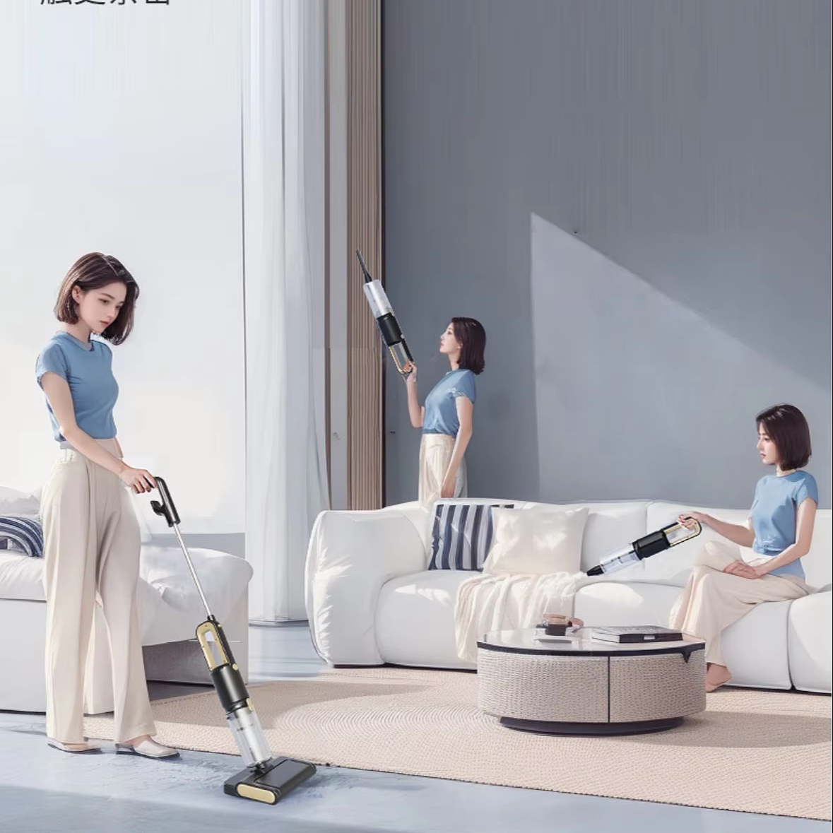 2025 New Handheld Cyclone Vacuum Cleaner Wet/Dry Mopping Electric Powered for Cleaning