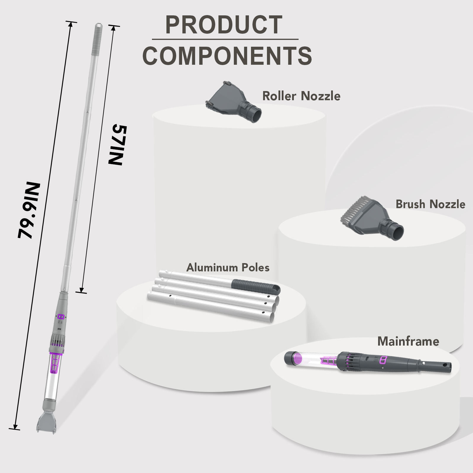 Cordless Best Handheld Rechargeable Automatic Swimming Pool Vacuum Cleaner W/Brush Head Water Vacuum for Above Ground Pool &Sand