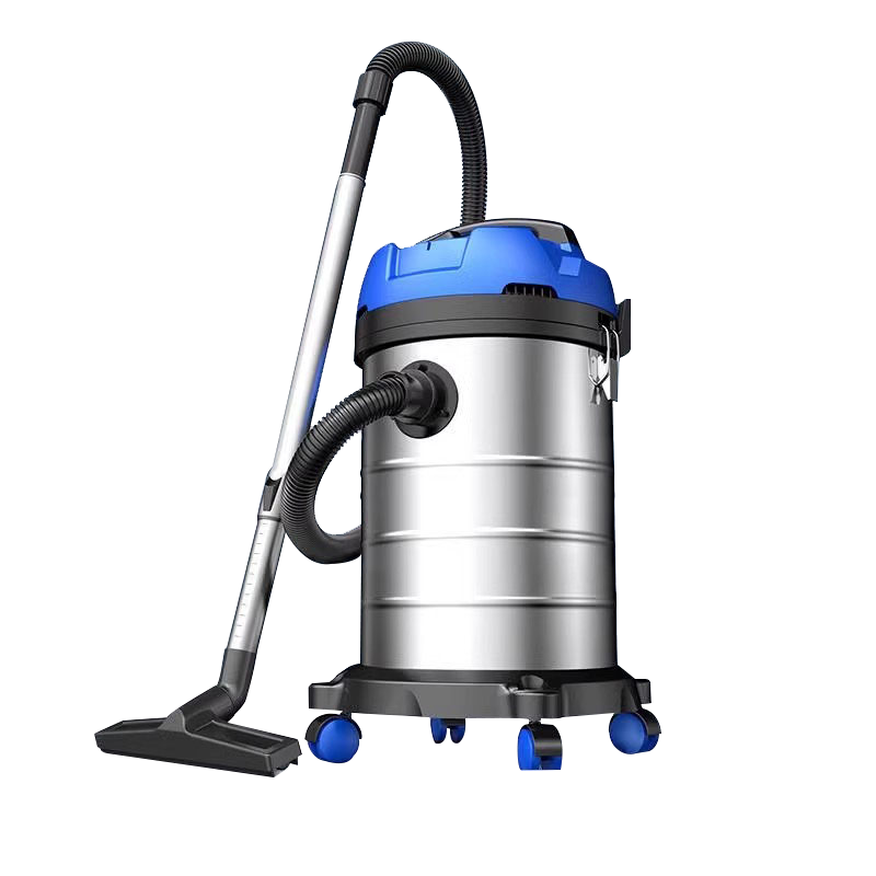 Stainless Steel Industrial Vacuum Cleaner, Wet & Dry, High Power, Commercial Barrel-Type Cleaner for Factory & Workshop