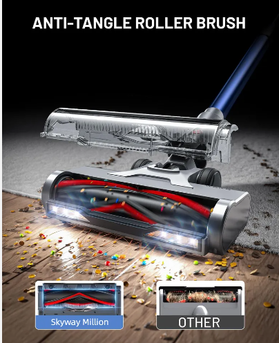 LX-HVC-Versatile 45000Pa Cordless Vacuum Cleaner with Anti-Tangle Roller, Adjustable Wand & LED Light – 4-in-1 Lightweight Stick Vacuum for Home, RV & Pet Hair