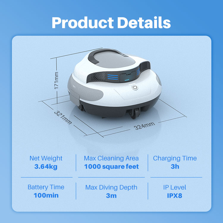 J15 Automatic Pool Cleaner Swimming Pool Floor Cleaner Robot Vacuum Cleaner Pool