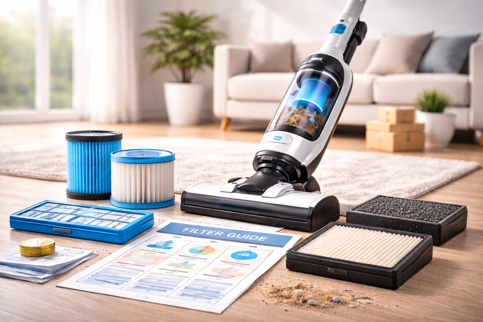 Multi-Filter Vacuum Cleaner with Comprehensive HEPA System & Guide