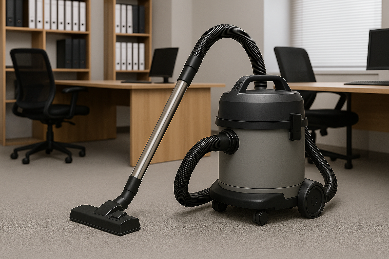 Low Noise Office Wet and Dry Vacuum Cleaner - Compact Dual Suction Carpet and Hard Floor Cleaner
