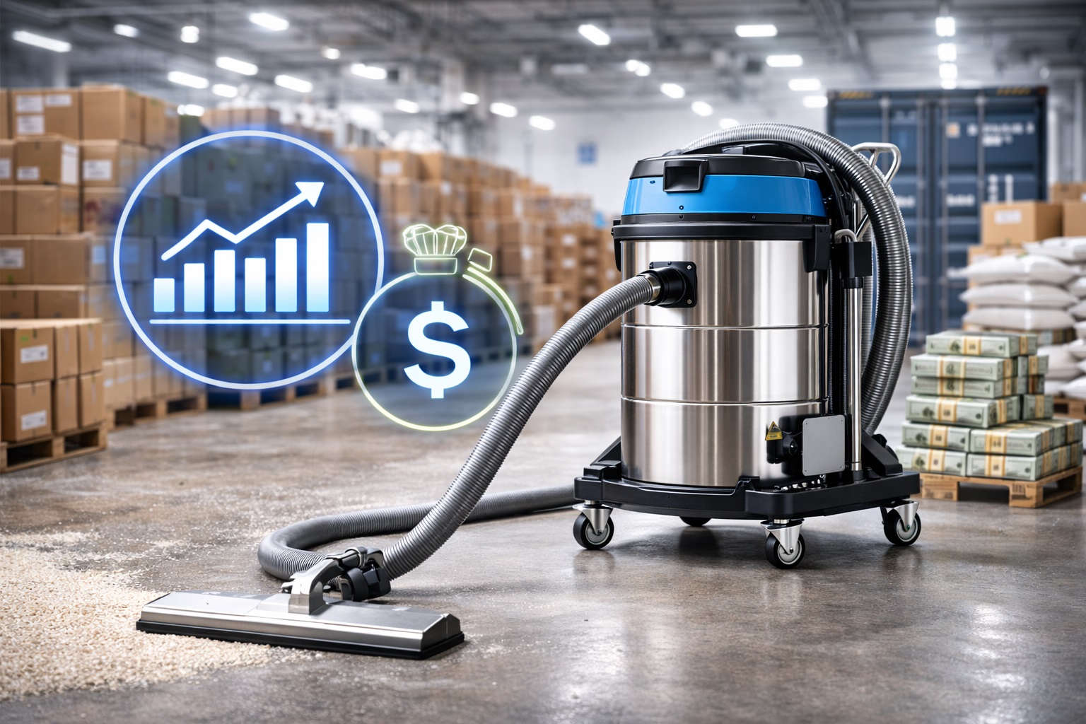 High-ROI Industrial Vacuum Cleaner – Wet & Dry for Export Warehouses