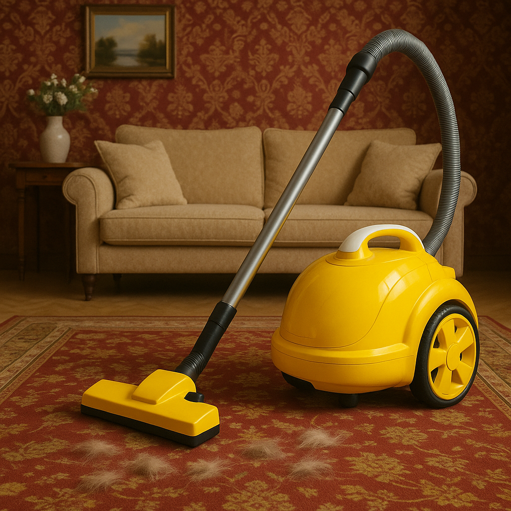 Y10 Yellow Barrel Vacuum Cleaner for Pet Hair – High-Suction Carpet Cleaner for Classic European Interiors