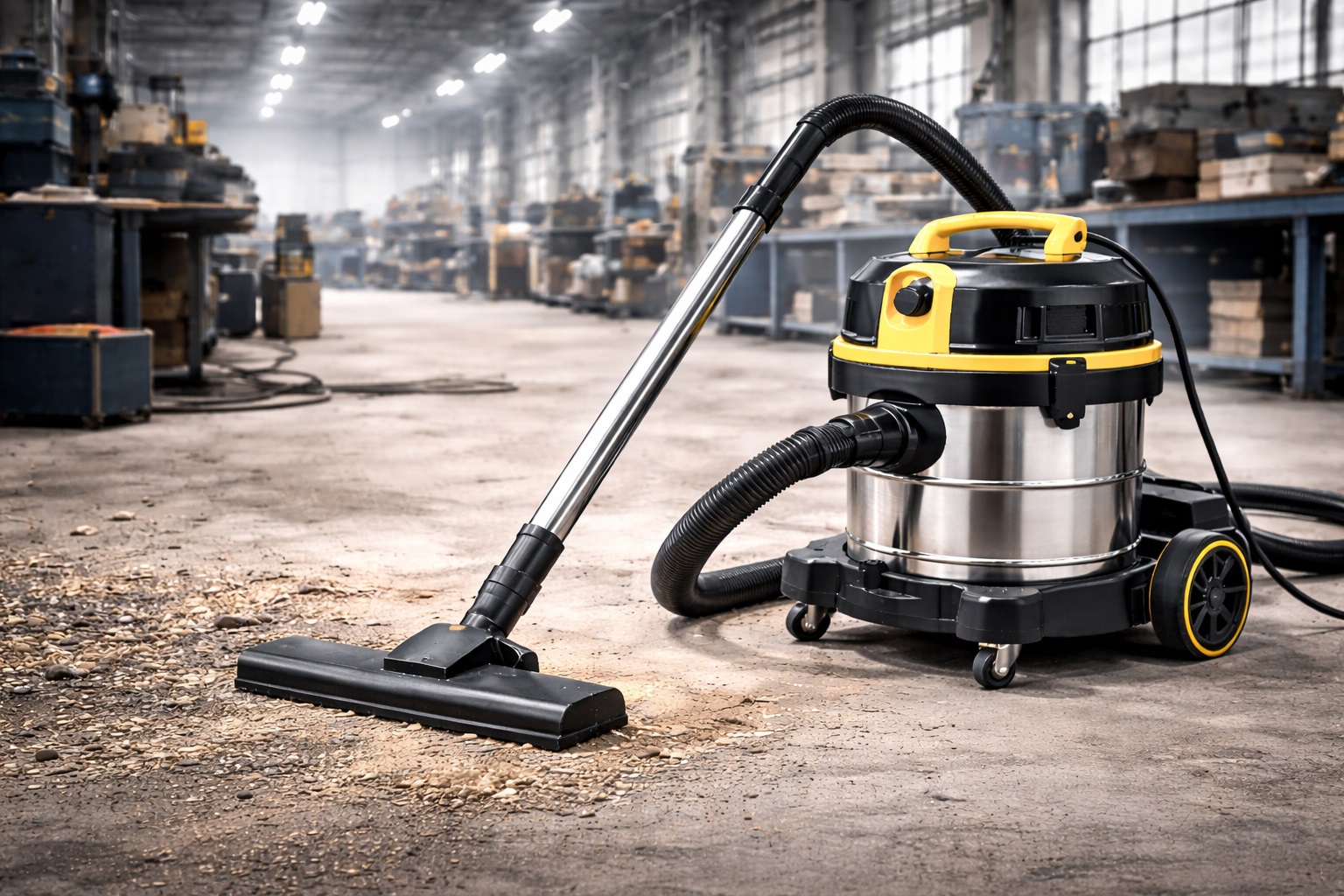 High-Efficiency Industrial Vacuum – 30L Wet Dry Canister Cleaner for Factory Floor Debris