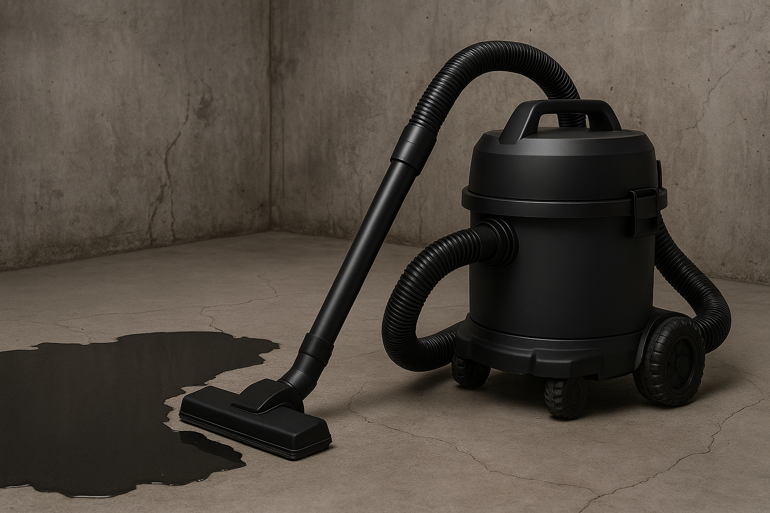 Heavy Duty Industrial Wet and Dry Vacuum Cleaner with Large Wheels for Rough Surfaces