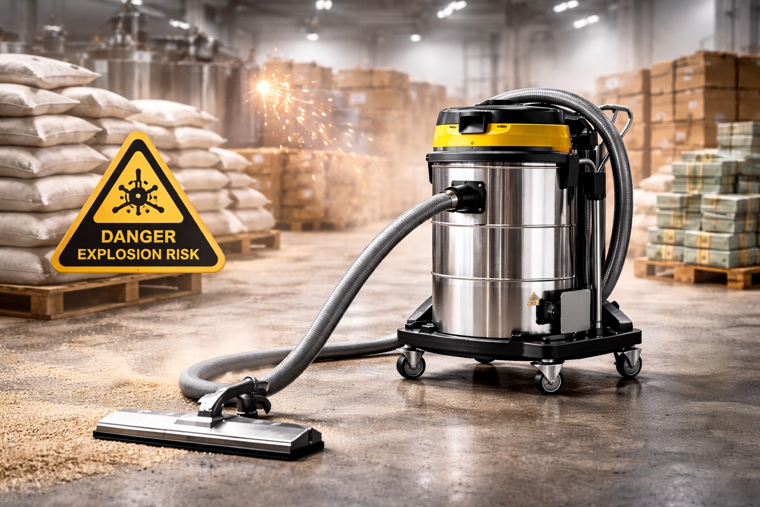 ATEX-Certified Anti-Explosion Industrial Vacuum Cleaner