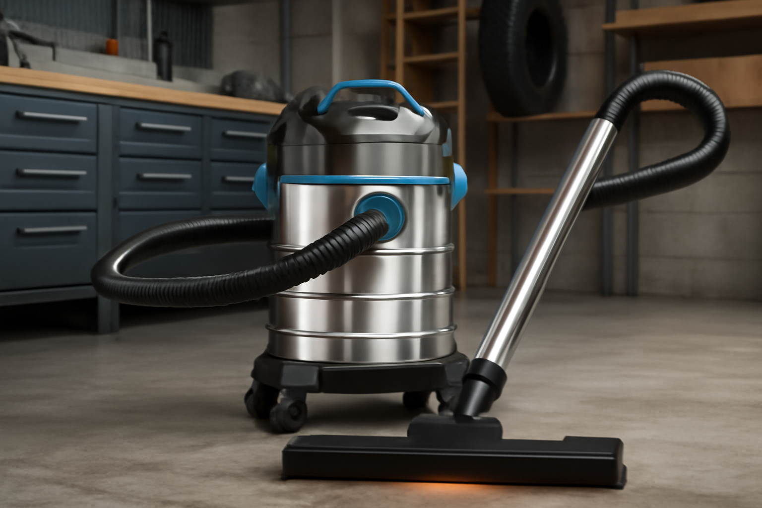 Y13 Commercial Stainless Steel Wet Dry Vacuum Cleaner – Heavy-Duty Canister Shop Vacuum for Garage and Workshop