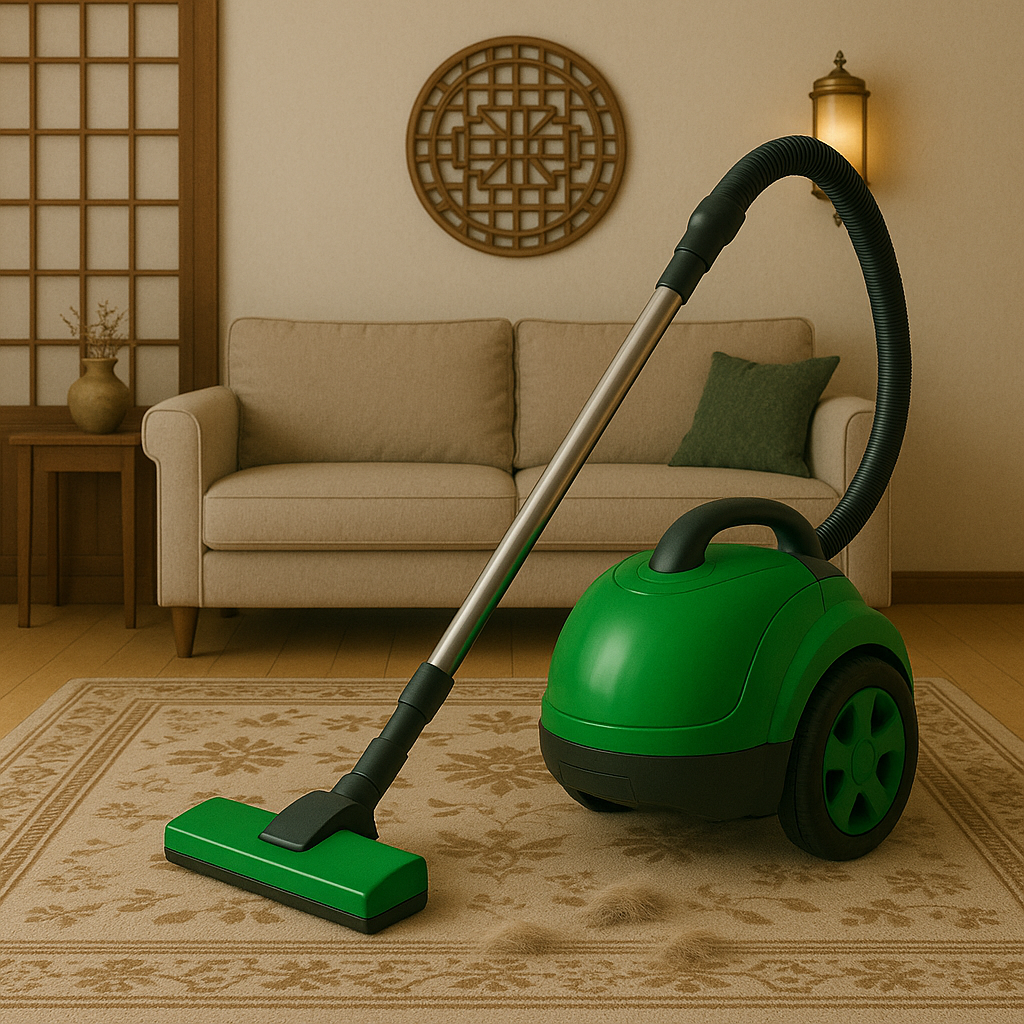 Green High-Suction Pet Hair Vacuum Cleaner for Carpet and Sofa
