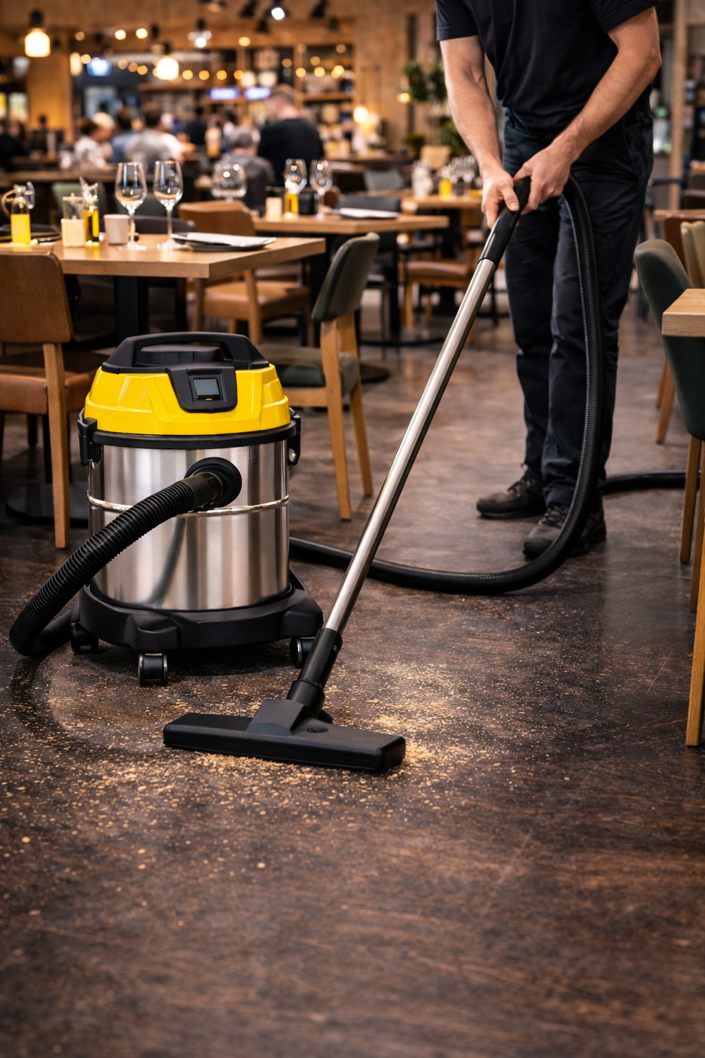Commercial Restaurant Wet & Dry Vacuum Cleaner – Ultra Quiet Stainless Steel Tank
