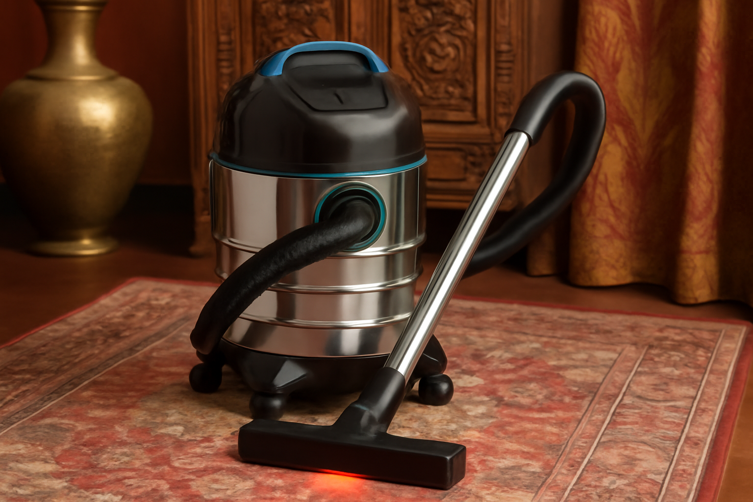 Y14 Stainless Steel Wet Dry Vacuum Cleaner with Rug Cleaning Function – Traditional Indian Home Floor Vacuum