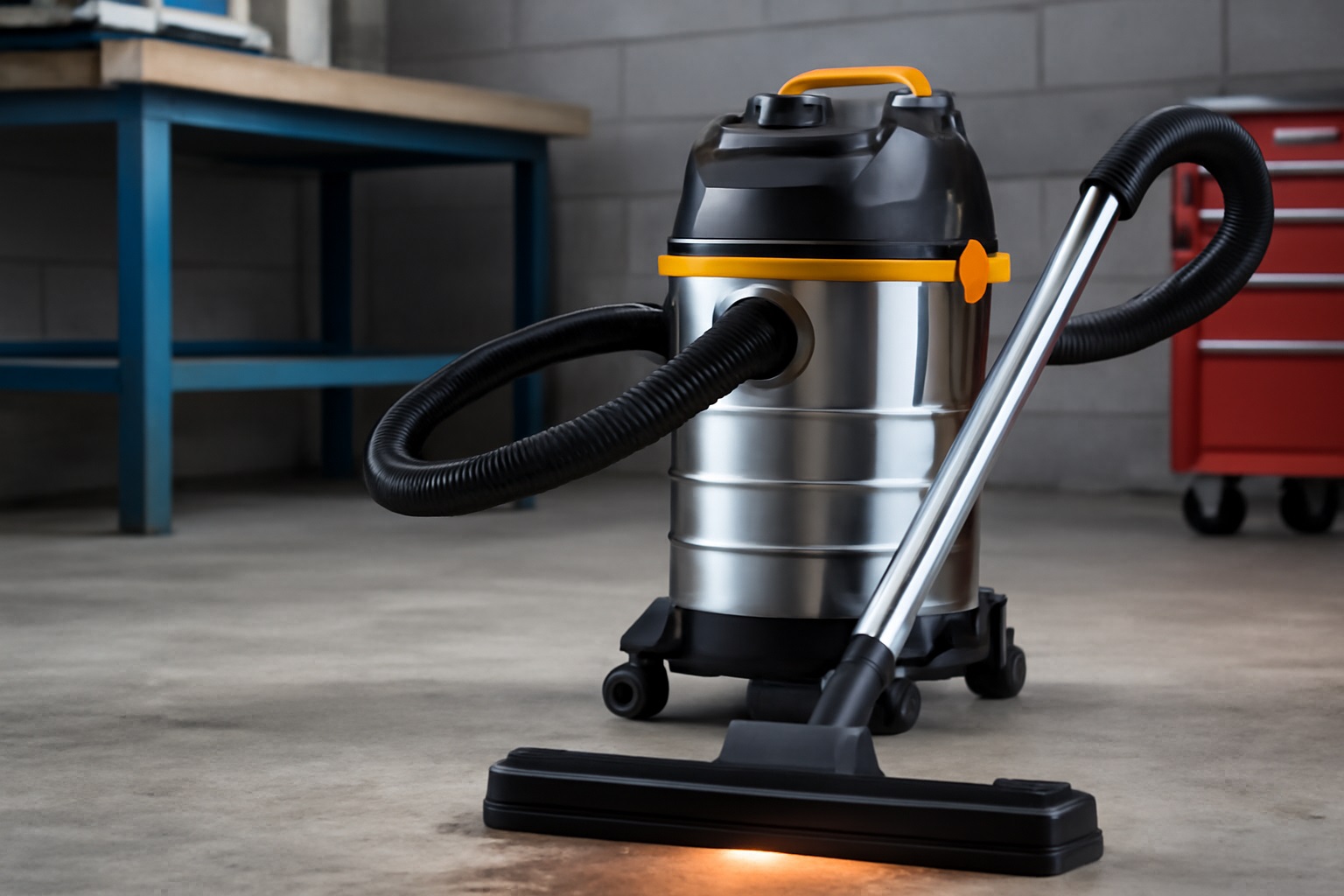 Heavy-Duty Wet Dry Vacuum Cleaner – Stainless Steel Tank, Industrial Shop Vac with High Suction, Portable and Quiet Design for Garage and Workshop