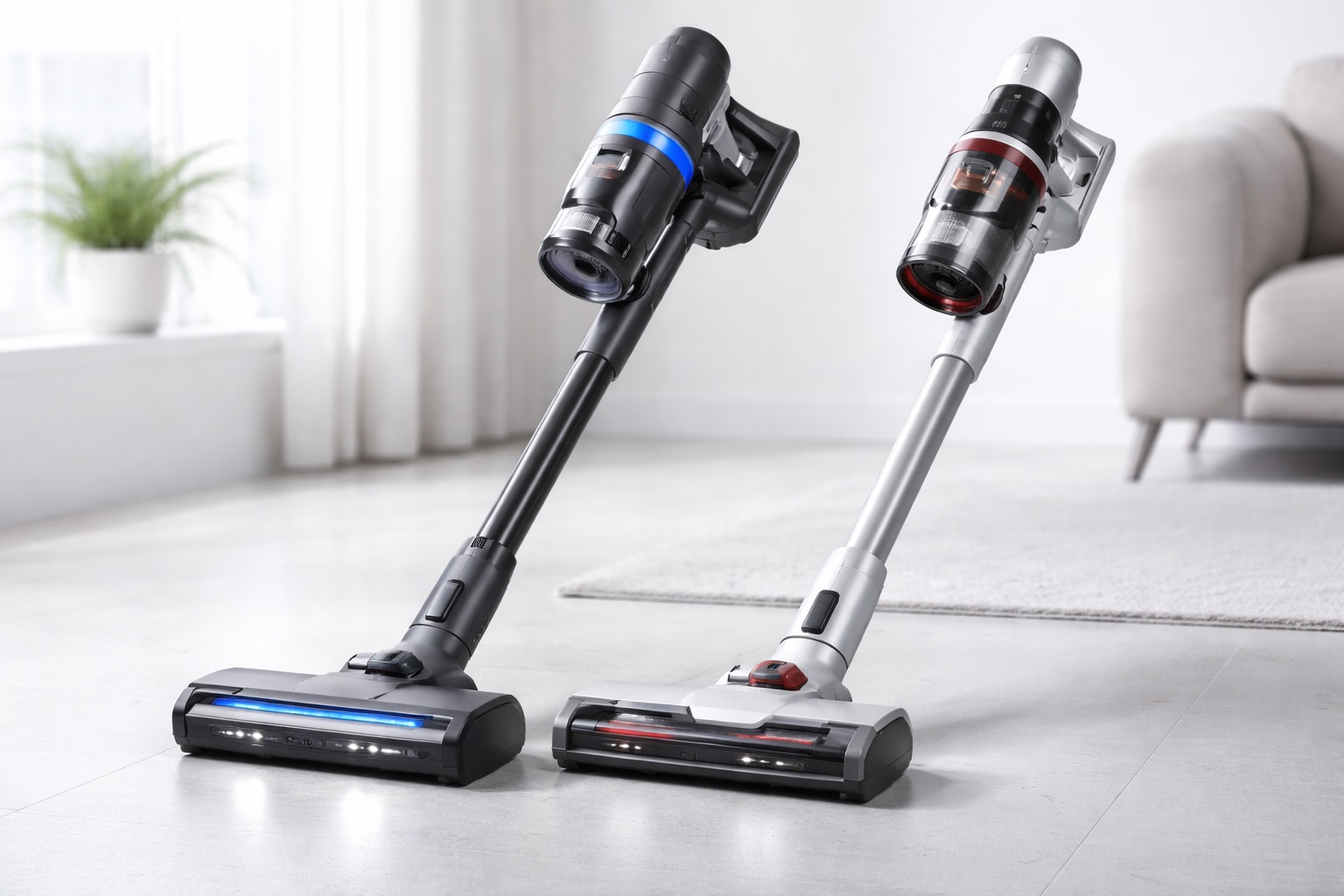 Cordless Brushless Motor Stick Vacuum Cleaner with LED Floor Head – Lightweight Handheld Rechargeable Vacuum for Home