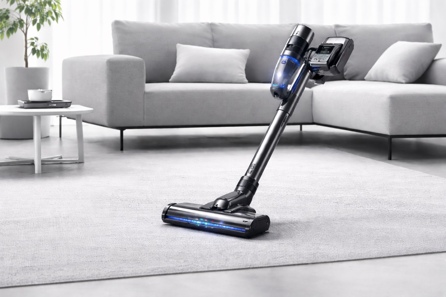 Modern Cordless Vacuum Cleaner with Smart Digital Control