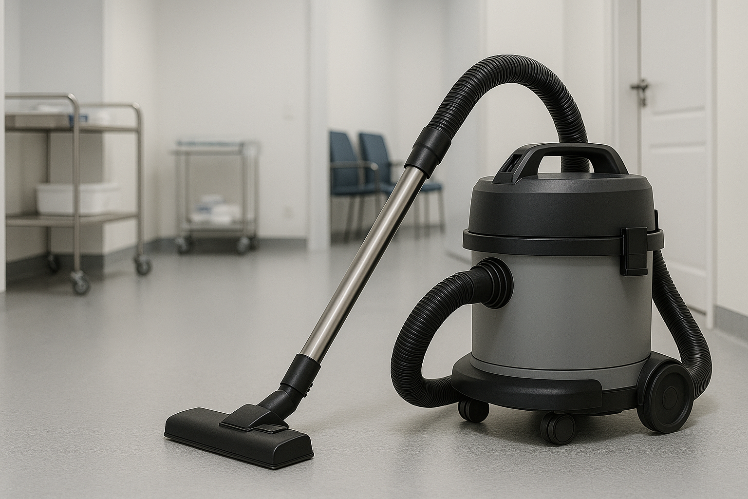 Low Noise Wet and Dry Vacuum Cleaner for Medical, Clinical and Laboratory Use - Compact, Hygienic & Dual Suction
