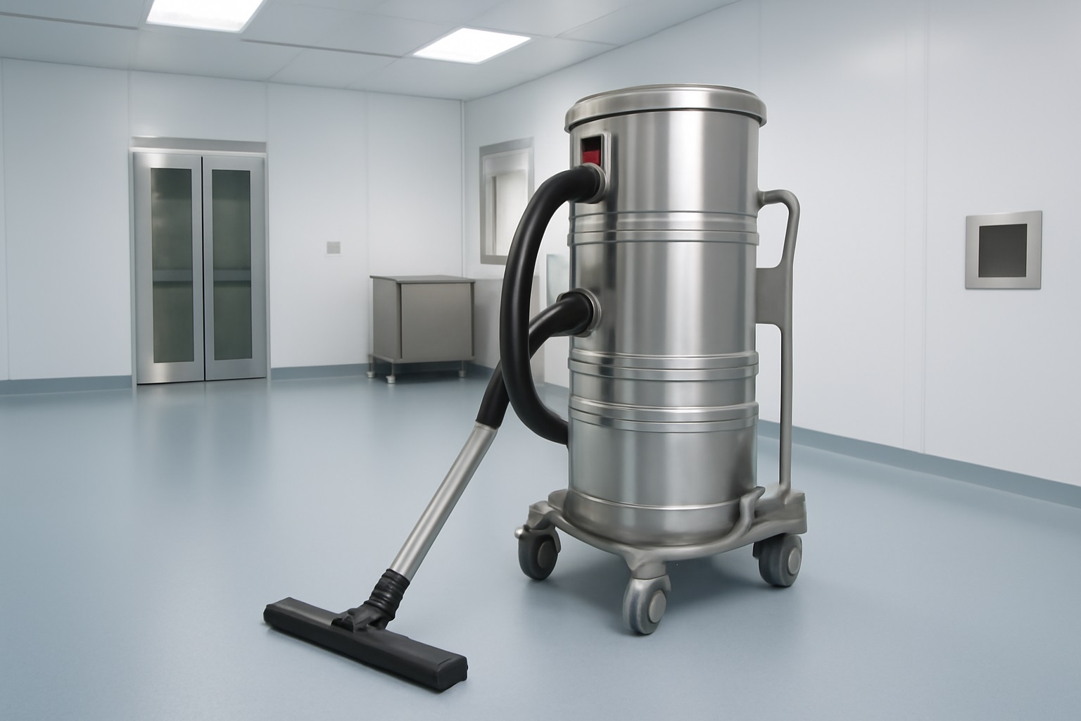 Y2 Vertical GMP Cleanroom Vacuum Cleaner | Stainless Steel Medical-Grade Industrial Dust Collector