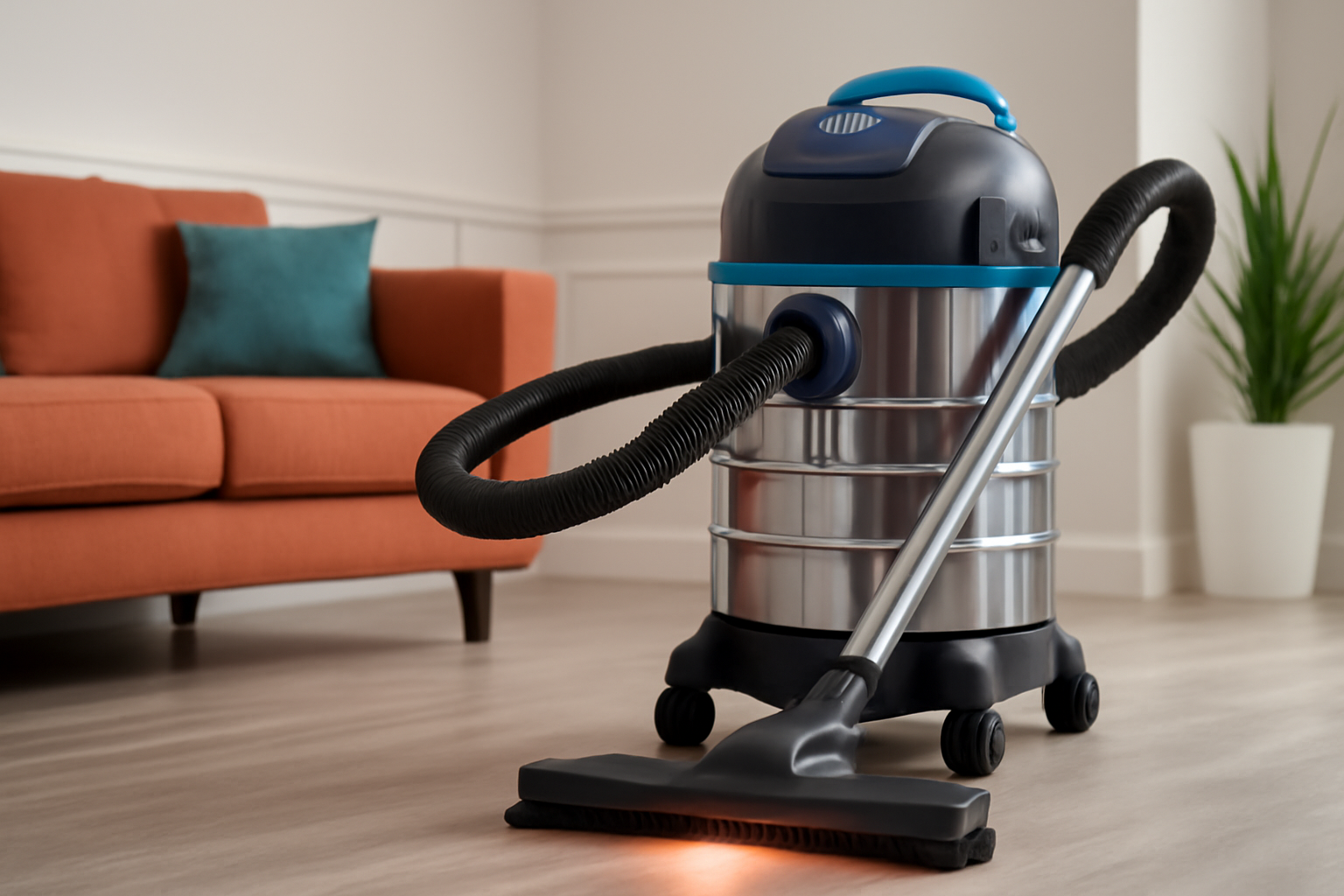 Y3 Classic Stainless Steel Wet Dry Vacuum – Low Noise, Elegant Design, Multi-Surface Cleaning for Vintage-Style Interiors