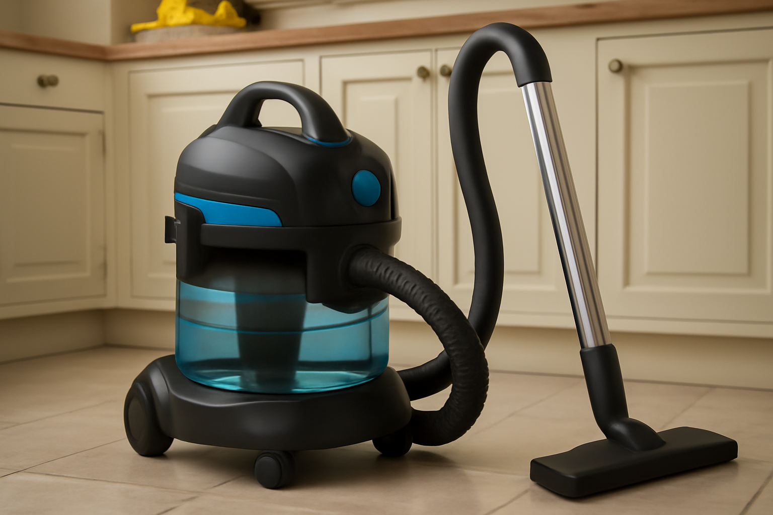 Compact Home Canister Vacuum Cleaner for Kitchen and Tile Floors – Transparent Water Filtration System