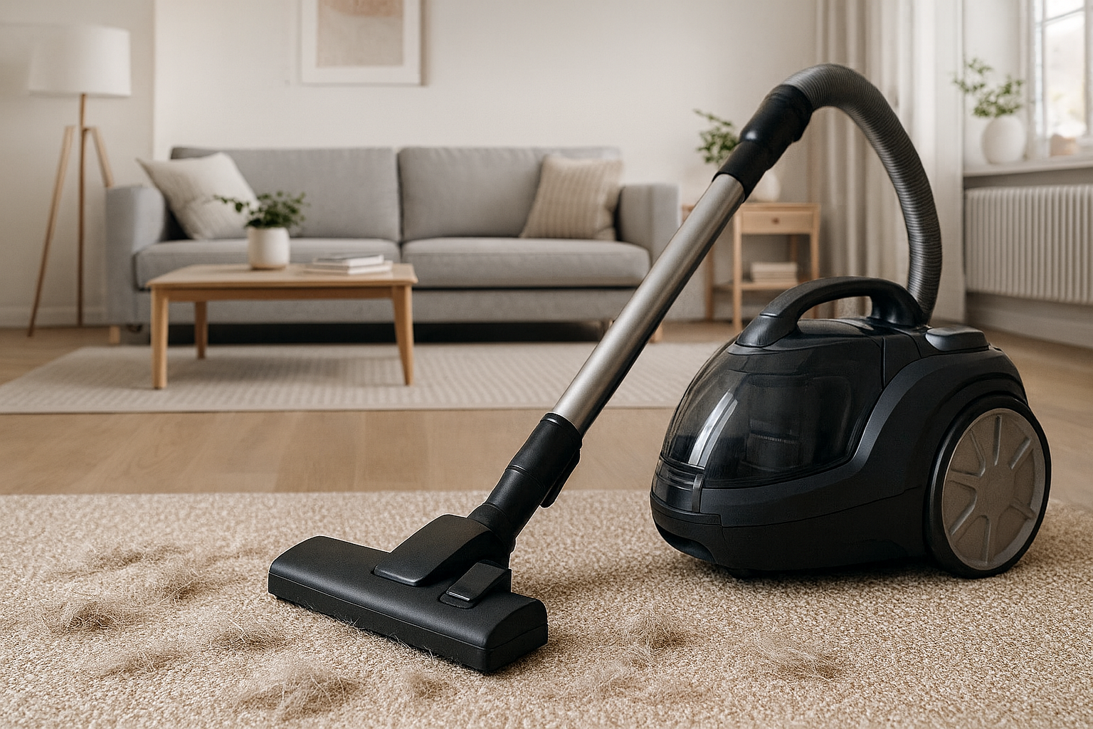 Barrel Pet Vacuum Cleaner for Carpeted Homes – High-Capacity Suction for Embedded Dog & Cat Hair Removal