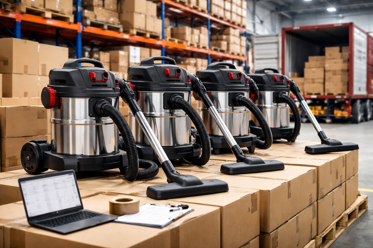 Stainless Steel Barrel Vacuum Cleaner - Industrial and Warehouse Model