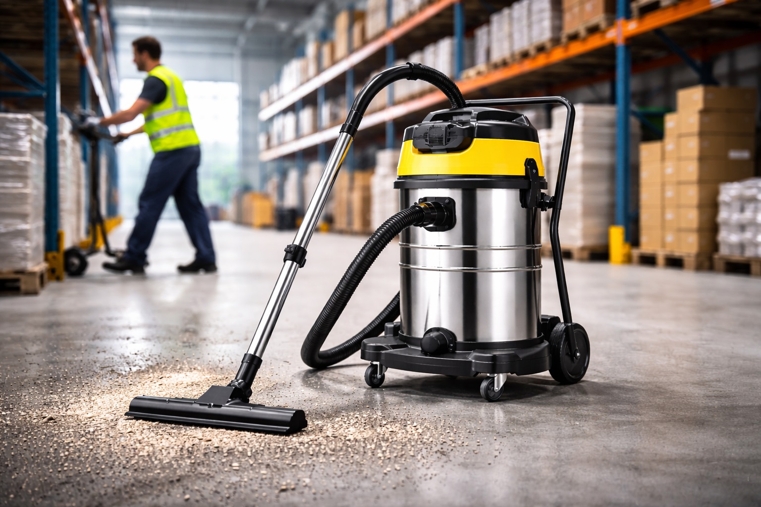 Heavy Duty Industrial Wet and Dry Vacuum Cleaner for Warehouse and Factory Cleaning