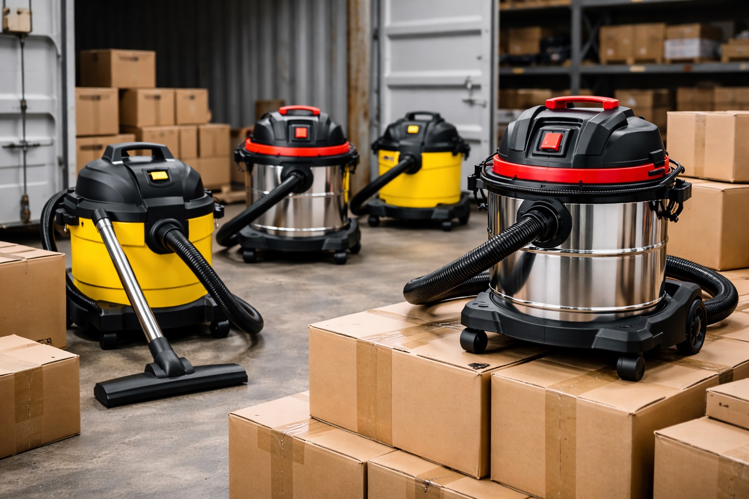 LX-VC-40L-OS Barrel-Style Wet/Dry Vacuum Cleaner - Stainless Steel Vacuum with Flexible Hose