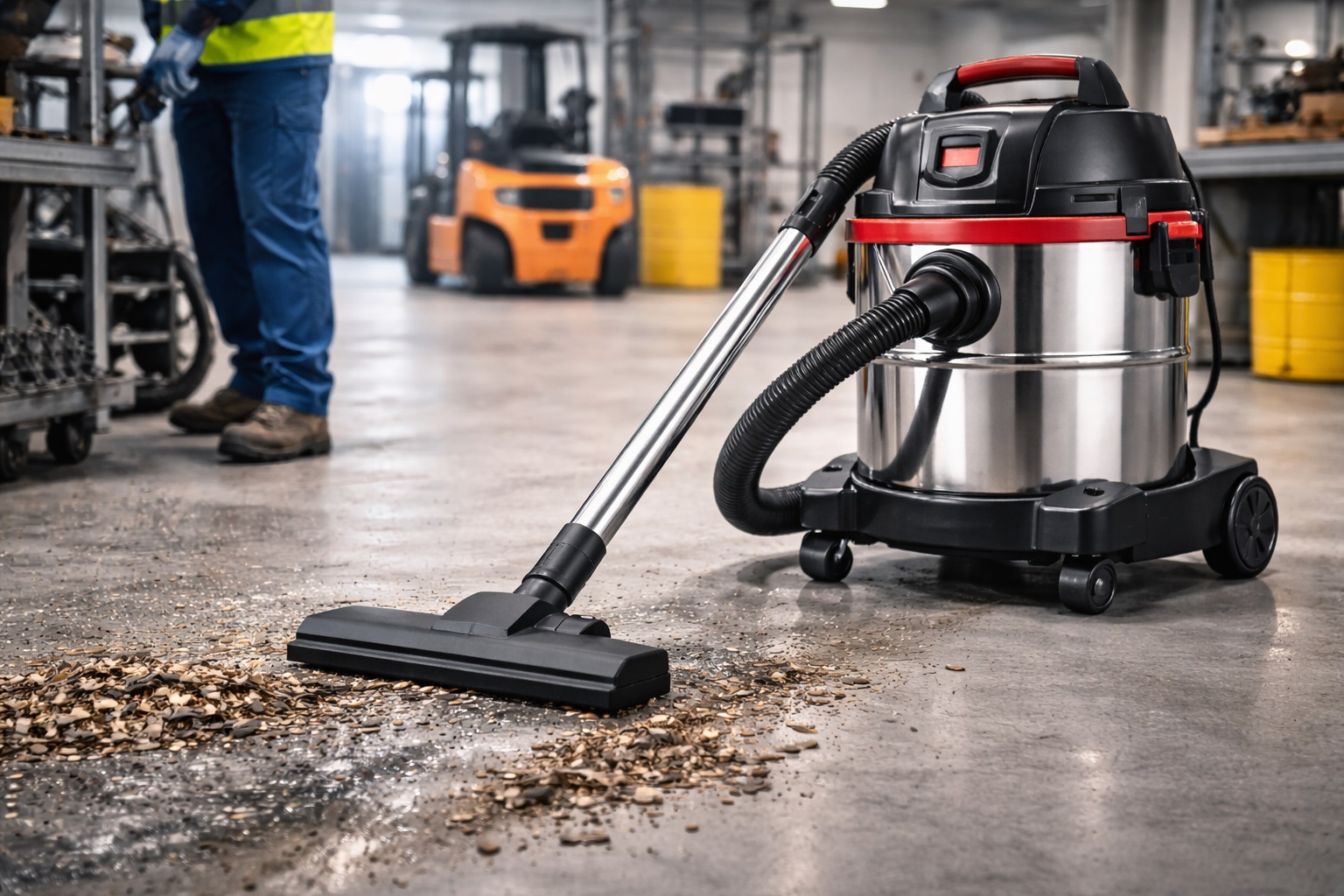 Professional Industrial Drum Vacuum Cleaner for Factory and Workshop Cleaning