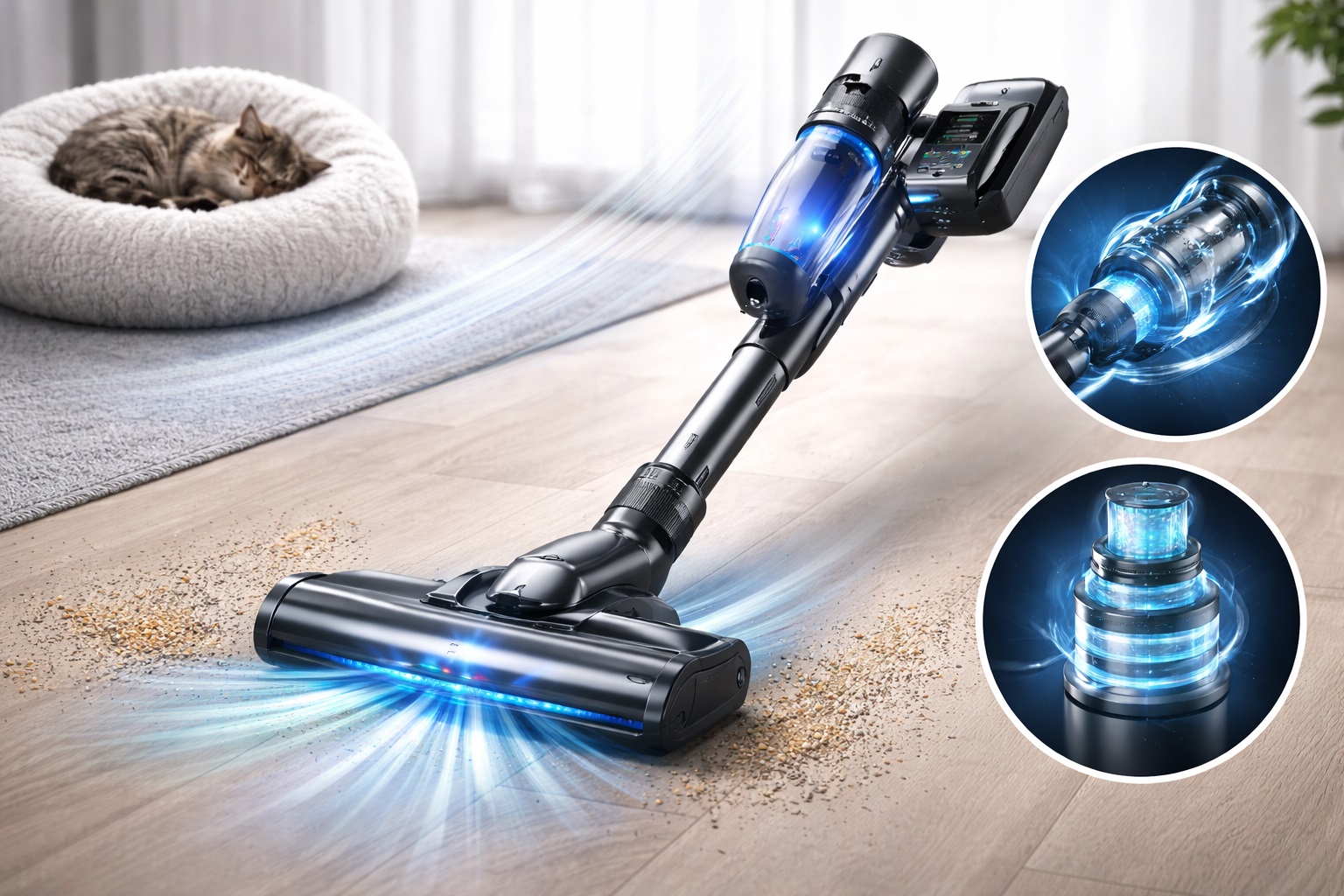High Suction Cordless Vacuum Cleaner – Ultra Quiet & Advanced Filtration