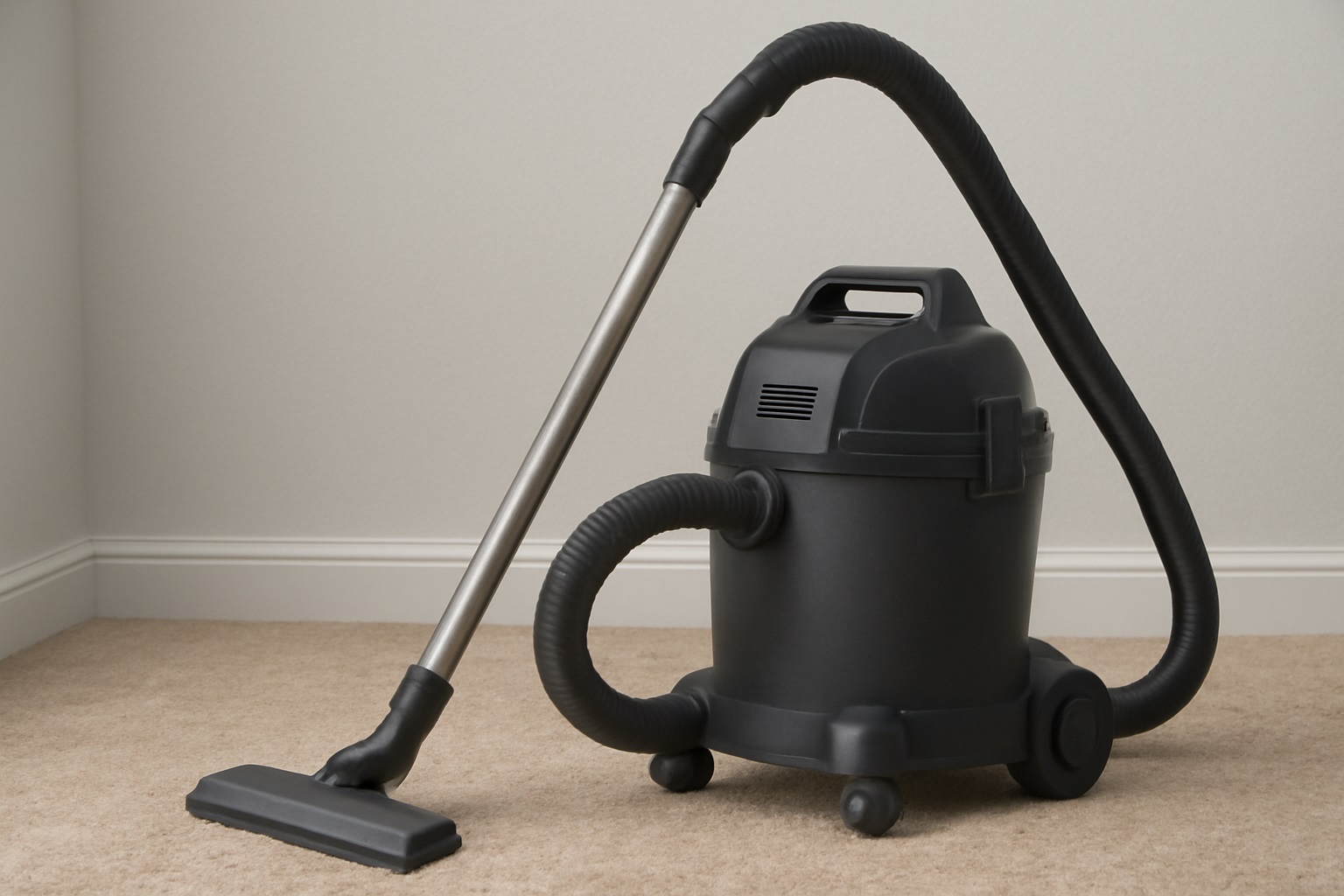 Y5 14L Matte Black Dry Barrel Vacuum Cleaner with Quiet Motor for Home and Carpet Cleaning