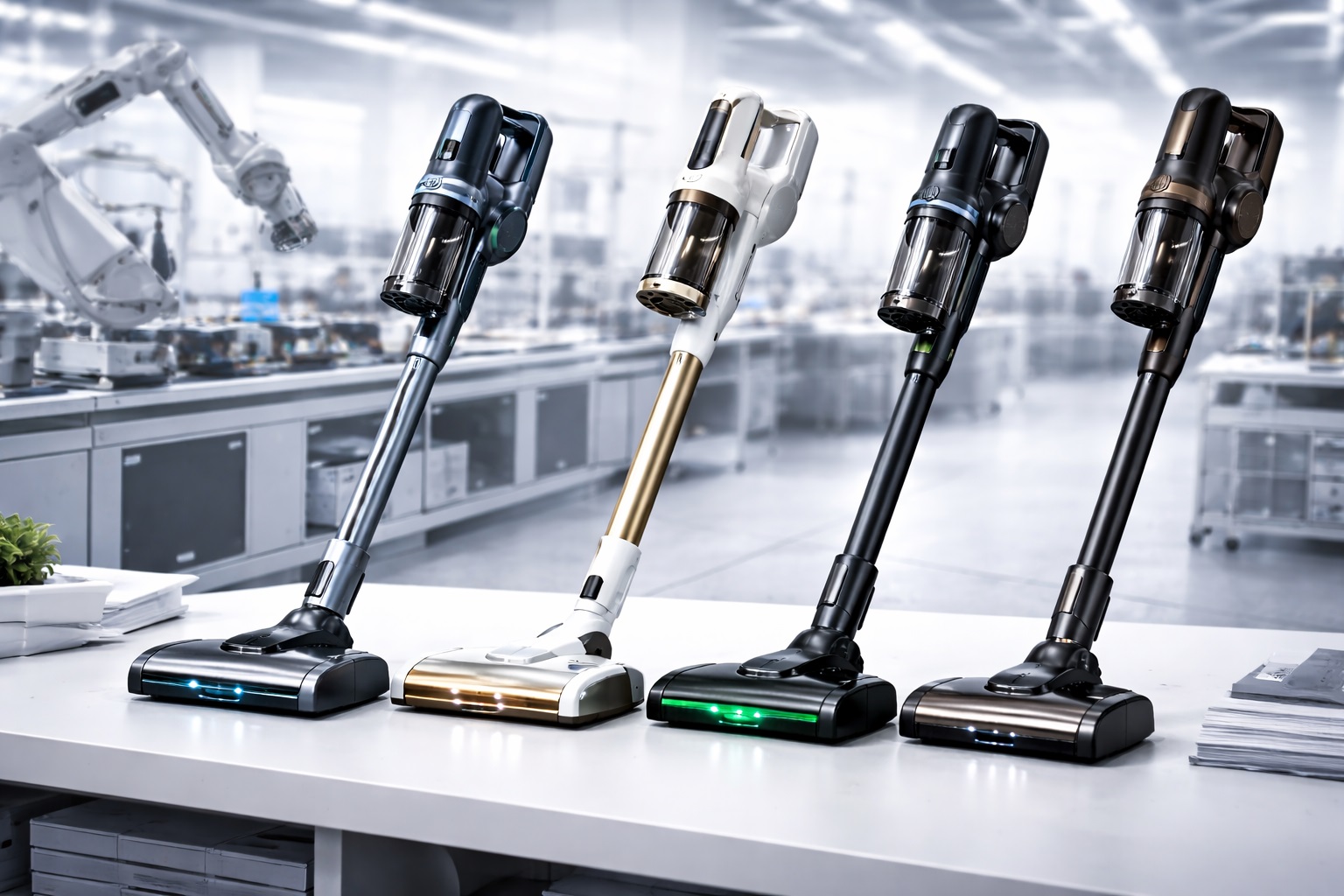High-Performance Cordless Vacuum Cleaner – Smart Design with LED Floor Brush