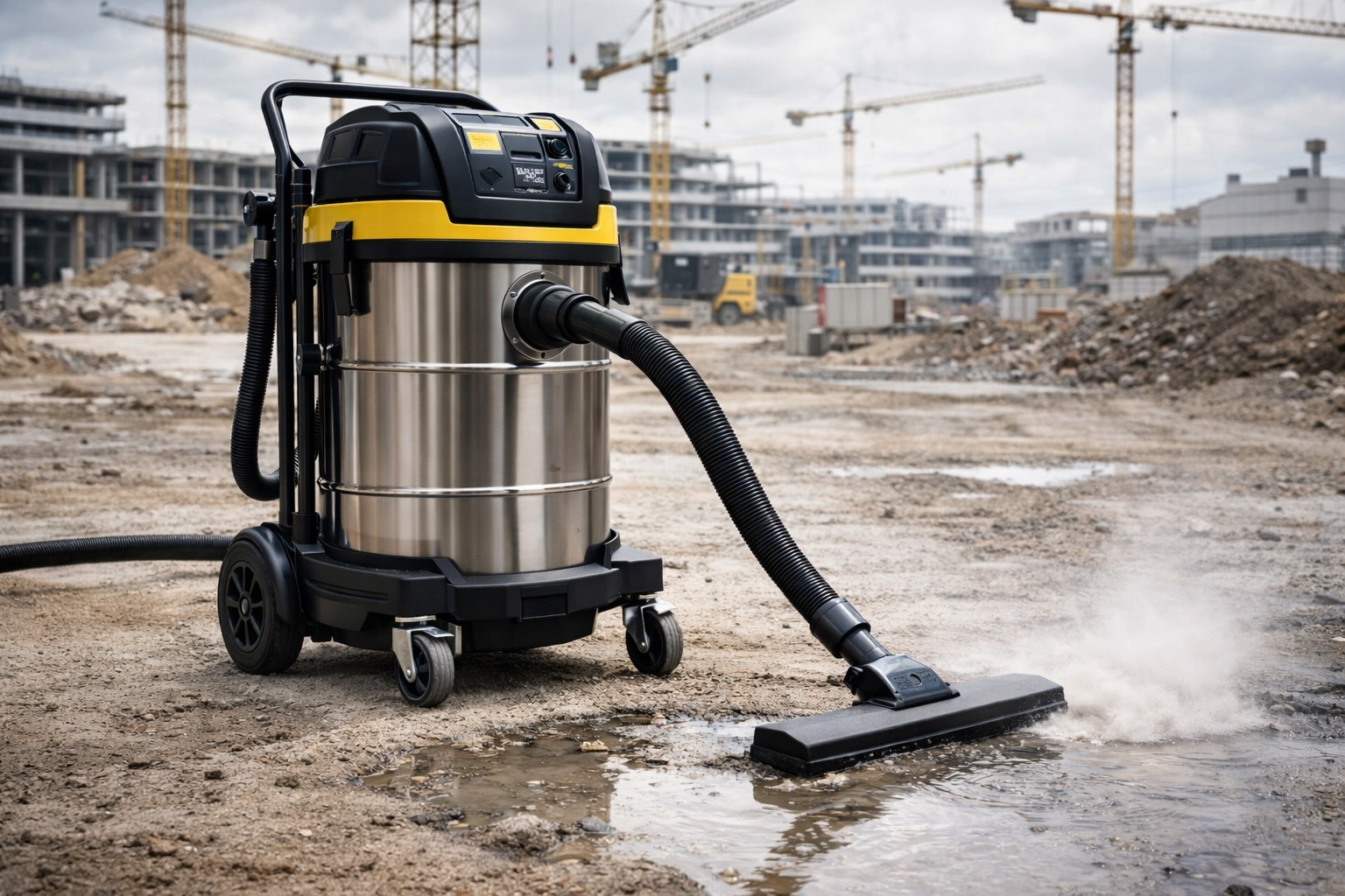 Heavy Duty Wet and Dry Industrial Vacuum Cleaner for Construction Sites