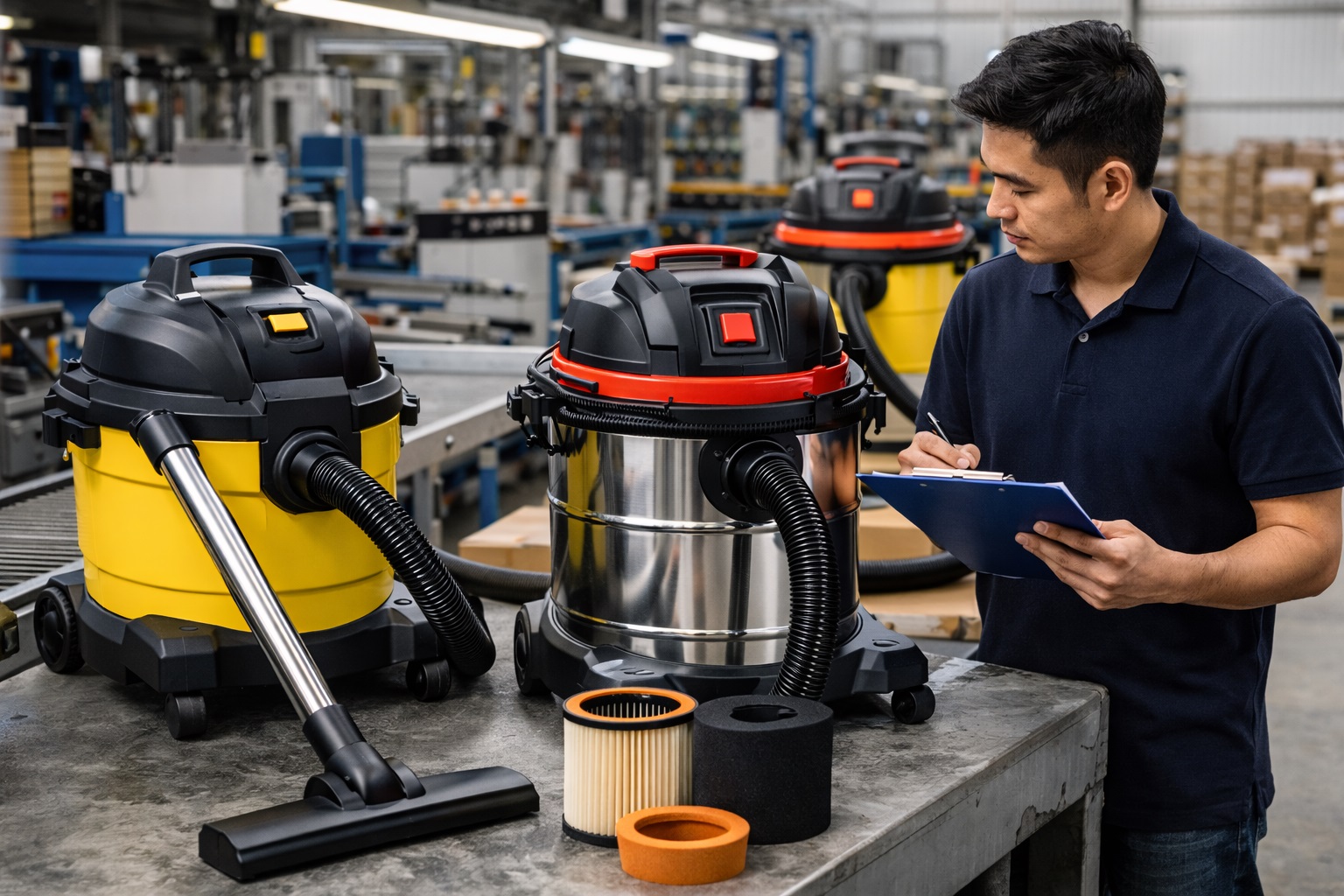 Wet/Dry Industrial Vacuum Cleaner - Powerful, Heavy-Duty Cleaning for Manufacturing & Industrial Use