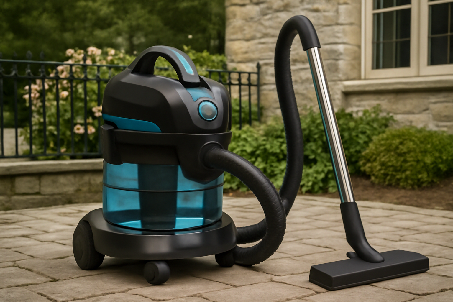 Multi-Surface Outdoor Canister Vacuum Cleaner – Large Water Filtration Tank for Patio & Garden Use