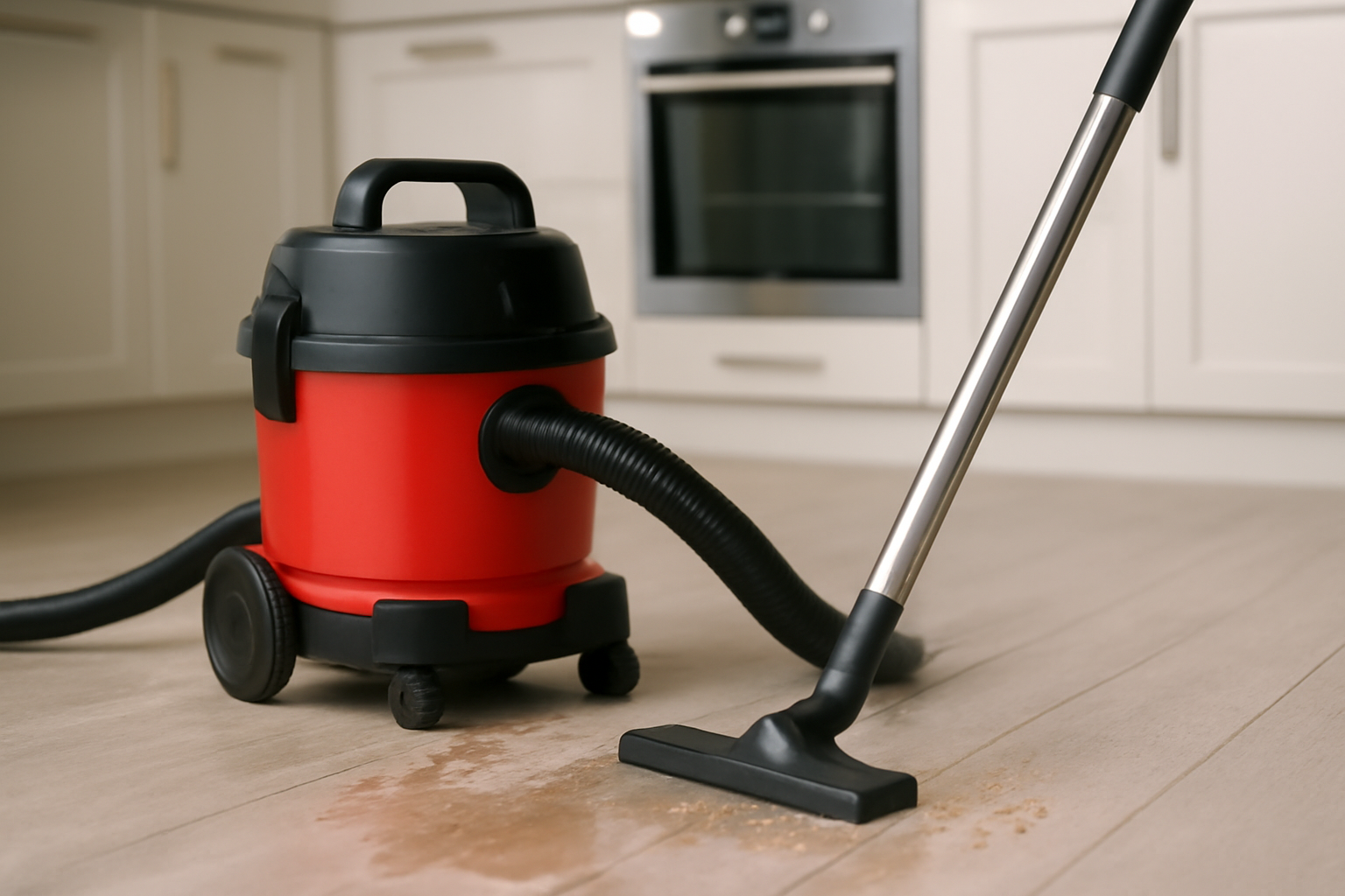 Y6 Red Wet Dry Canister Vacuum Cleaner for Kitchen – Powerful Suction Utility Vacuum for Tile Floors and Wet Messes