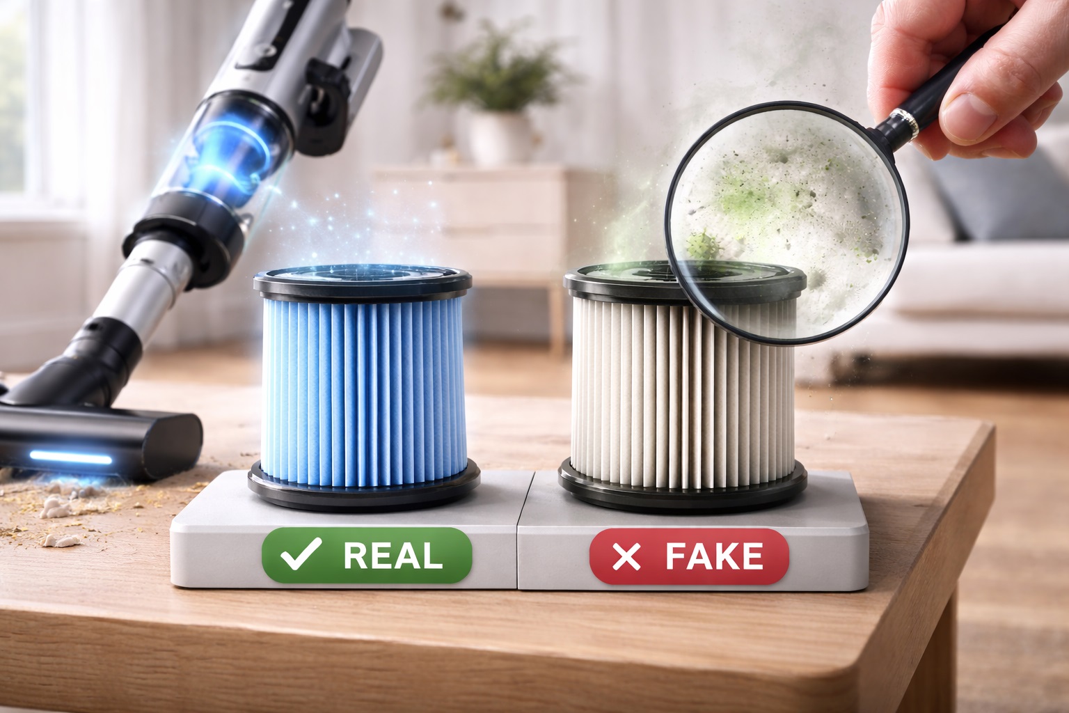 Genuine HEPA Filter Vacuum Cleaner – Detects Fake Filters Automatically