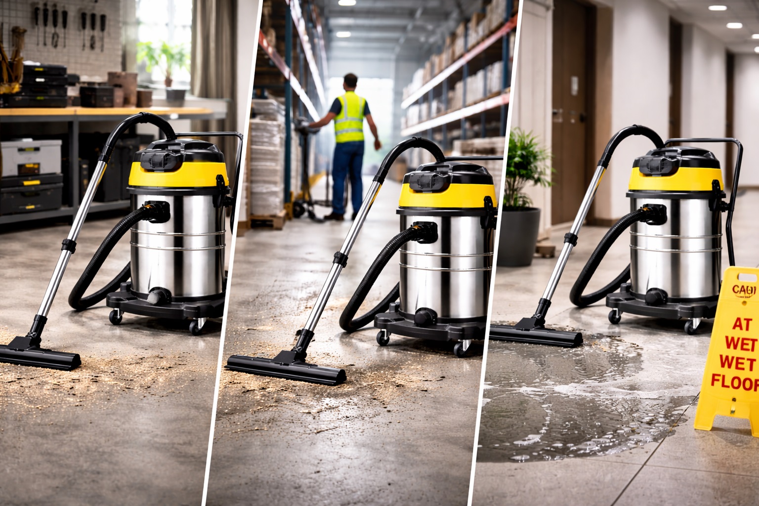 Heavy Duty Industrial Vacuum Cleaner for Multiple Cleaning Applications Wet and Dry