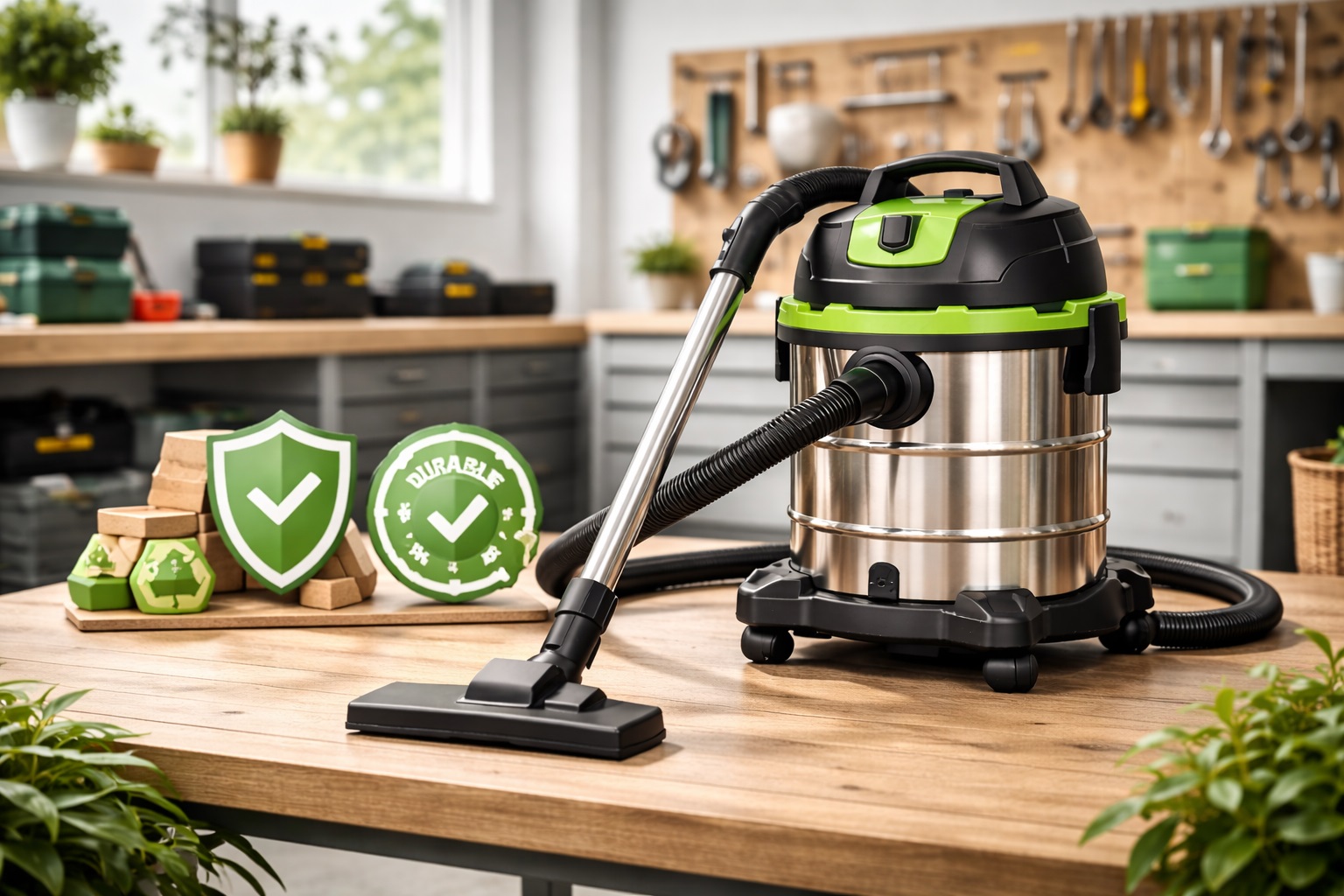 Durable Stainless Steel Barrel Vacuum Cleaner – Long-Lasting Wet & Dry Heavy-Duty Shop Vac